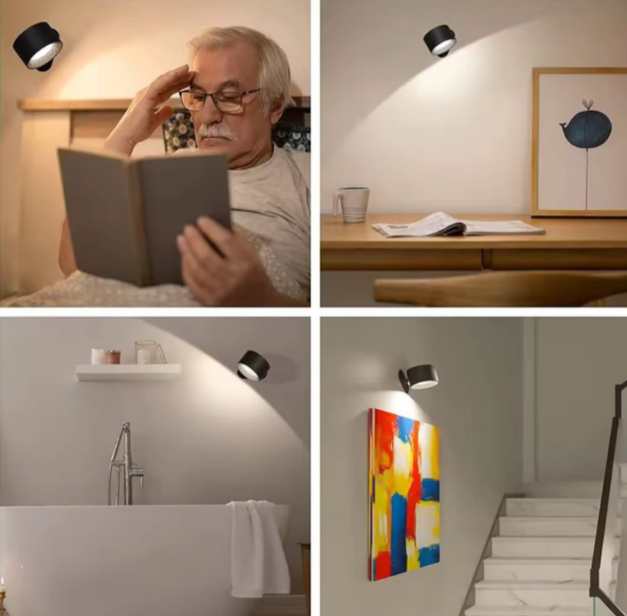 "Lampara Pared Led Giratoria 360° Recargable Magnetica "