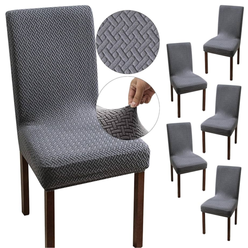 "Fundas Elásticas Para Sillas Diseño Relieve Kit 6 Unidades Funda Parson "