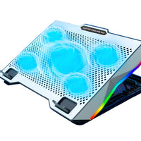Base Enfriadora Laptop Gaming 5 Ventiladores Rgb Ajustable