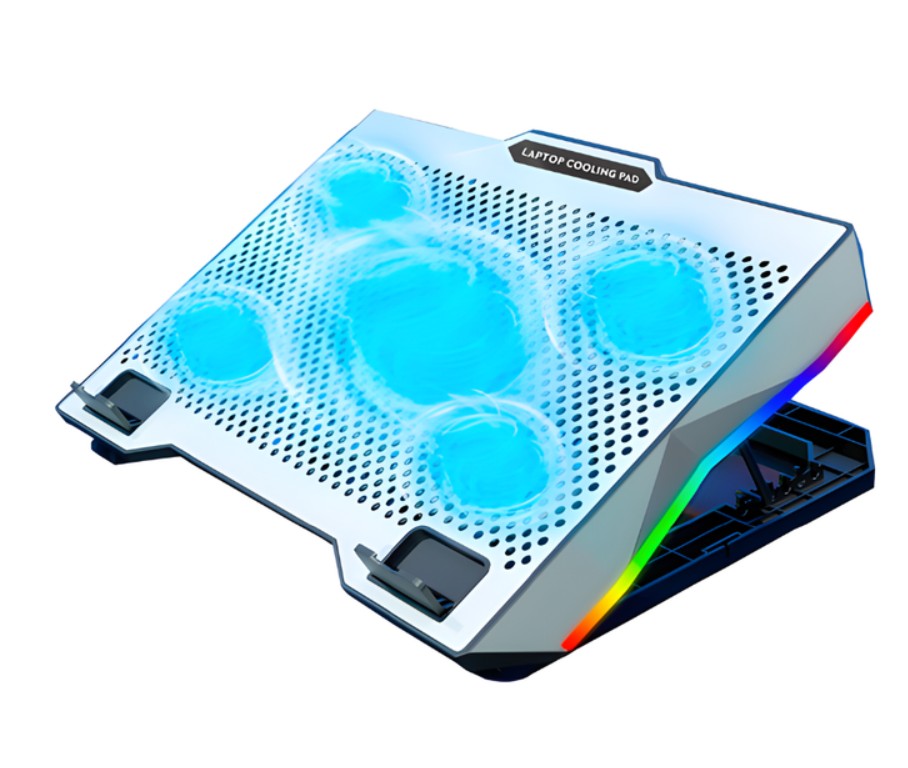 Base Enfriadora Laptop Gaming 5 Ventiladores Rgb Ajustable