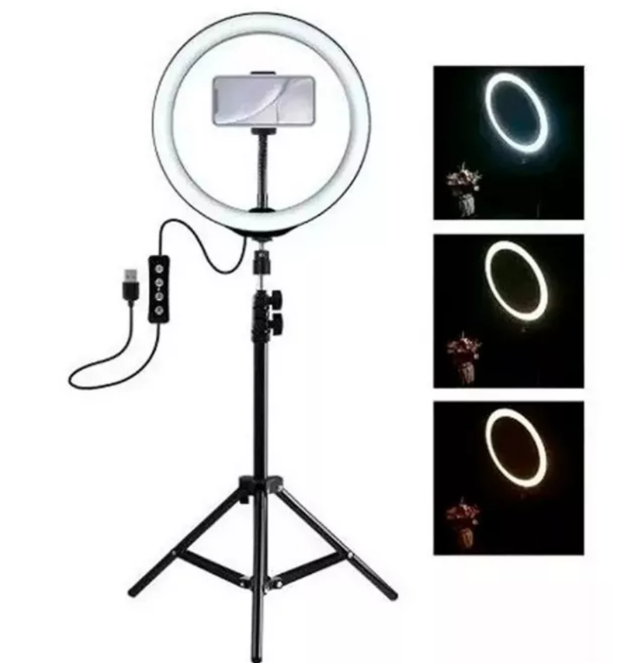 Aro Luz Led Para Fotografia Y Video 33cm Con Tripode 2.20 Mt