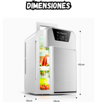 Mini Nevera Digital Portátil Doble Compartimiento Diseño Elegante