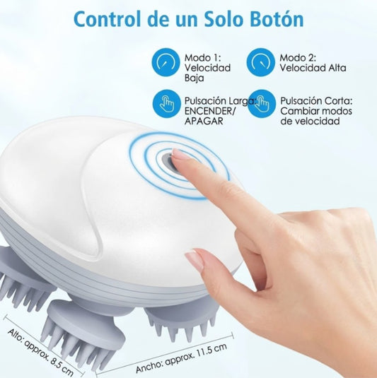 Masajeador Capilar Eléctrico Cabeza Corporal Ipx7 Recargable