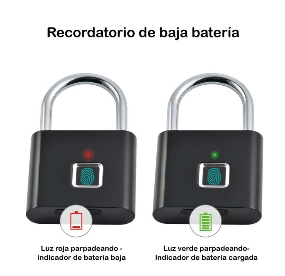 Candado Inteligente Huella Digital USB Antirrobo Seguro