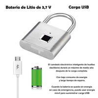 Candado Inteligente Huella Digital USB Antirrobo Seguro