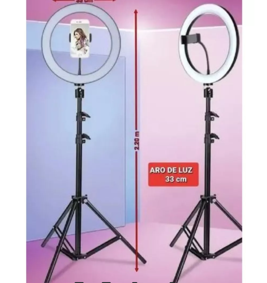 Aro Luz Led Para Fotografia Y Video 33cm Con Tripode 2.20 Mt