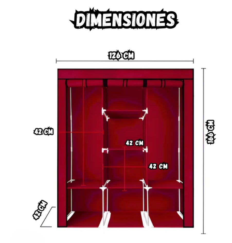 Closet Armable 8 Espacios Organizador Cubre Polvo Tela Portátil