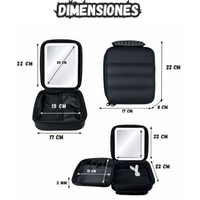 Estuche Cosmetiquero Portatil Espejo Integrado Luz Led Recargable