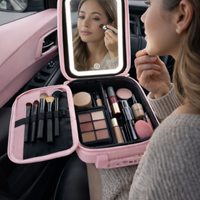 Estuche Cosmetiquero Portatil Espejo Integrado Luz Led Recargable