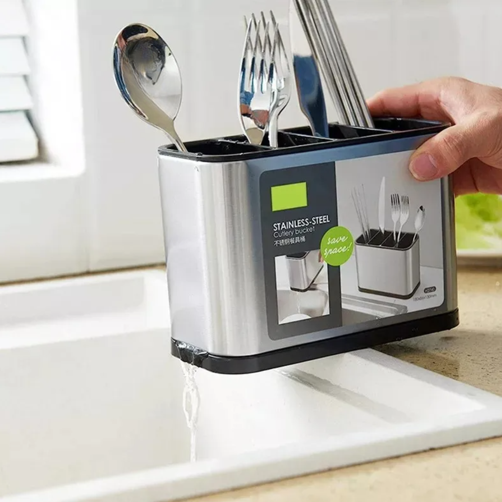 Escurridor De Cubiertos Utensilios Cocina Acero Inoxidable