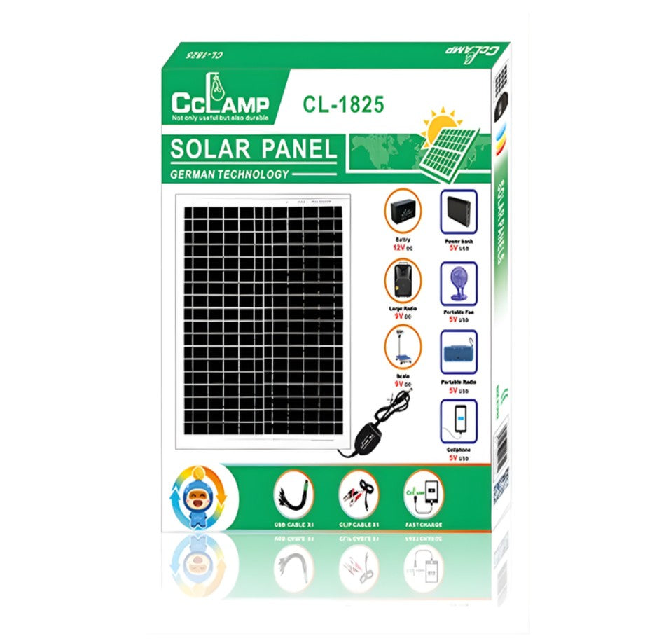 Panel Solar Portátil 120W USB Carga Rápida Energía Portátil 1825 cllamp