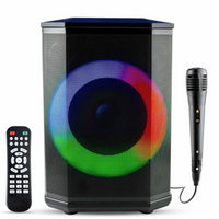 Parlante Bluetooth 8 Pulgadas Recargable Luces Rgb Fm Usb Negro 110v