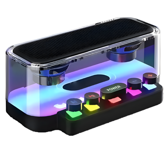 Parlante  Transparente Rgb Portatil Teclas Mecanicas Flotantes