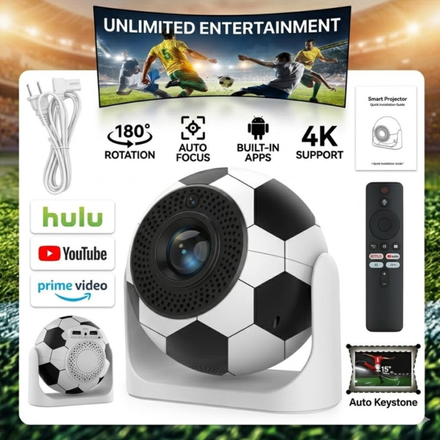 Proyector Balón Fútbol Android 4k  Wifi Portátil 180° JY360 200 Ansi