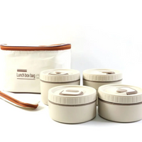 Set Lonchera Térmica con 4 Recipientes Herméticos Bolsa Portátil