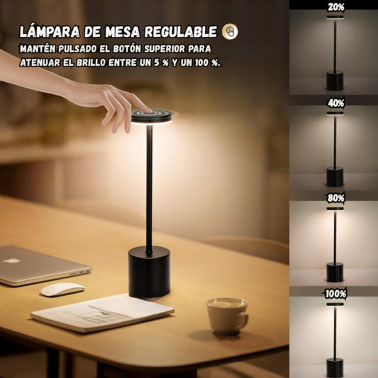 Lampara De Mesa Luz Led Recargable 3 Tonos de Luz Regulable Multifuncional