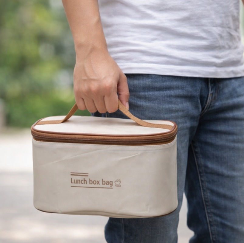 Set Lonchera Térmica con 4 Recipientes Herméticos Bolsa Portátil