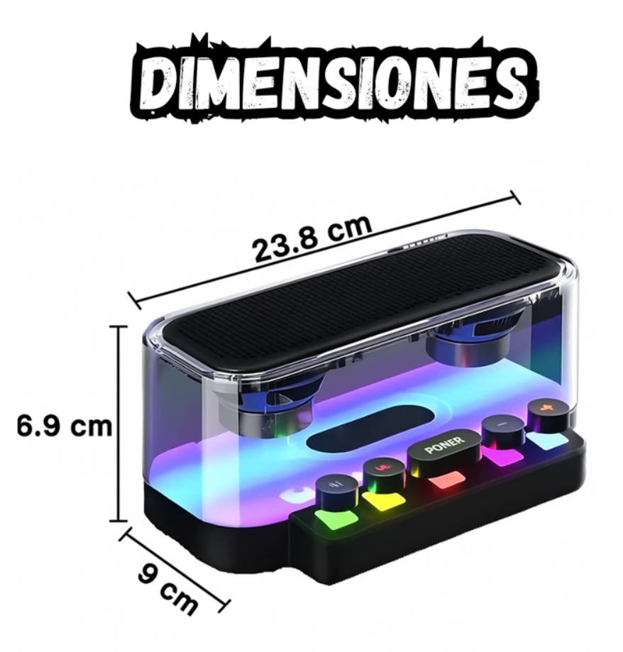 Parlante  Transparente Rgb Portatil Teclas Mecanicas Flotantes
