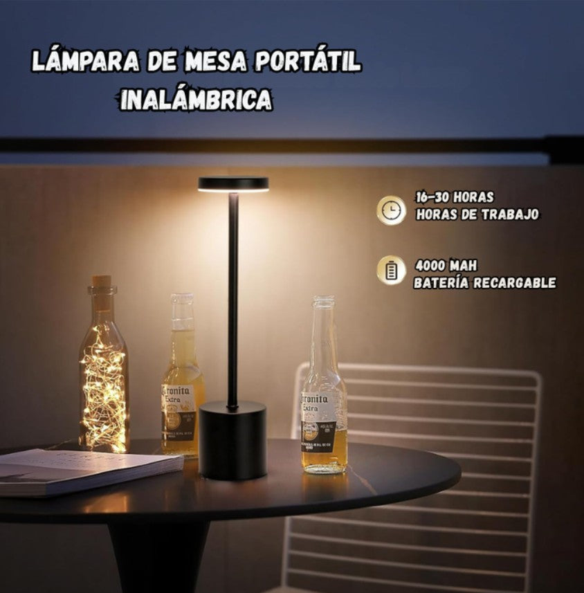 Lampara De Mesa Luz Led Recargable 3 Tonos de Luz Regulable Multifuncional
