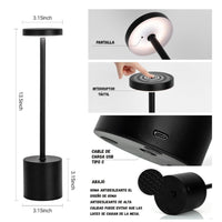 Lampara De Mesa Luz Led Recargable 3 Tonos de Luz Regulable Multifuncional