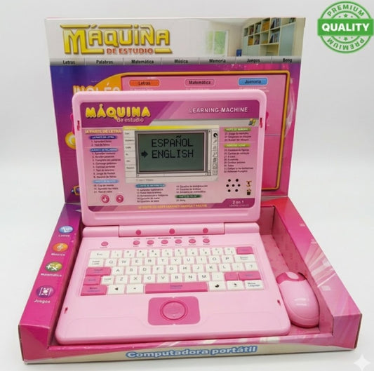 Computador Educativo Bilingüe Rosa Con 33 Funciones 2 En 1 Rosa