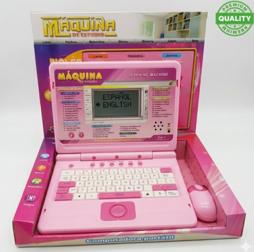Computador Educativo Bilingüe Rosa Con 33 Funciones 2 En 1 Rosa