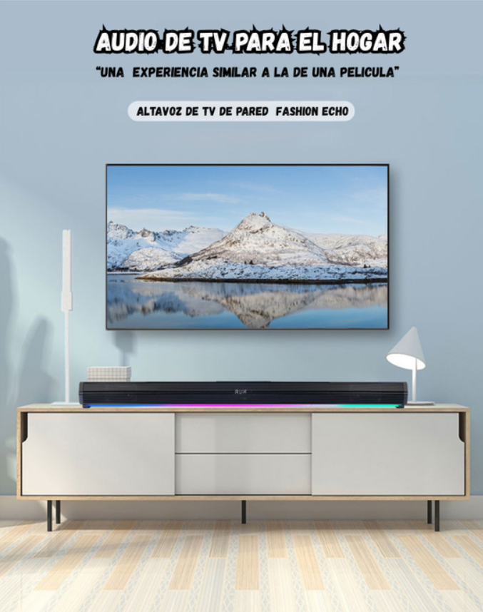 Barra de Sonido Bluetooth con Subwoofer Potente Luces LED RGB