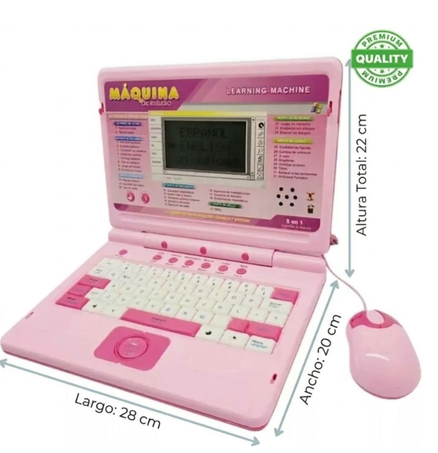 Computador Educativo Bilingüe Rosa Con 33 Funciones 2 En 1 Rosa