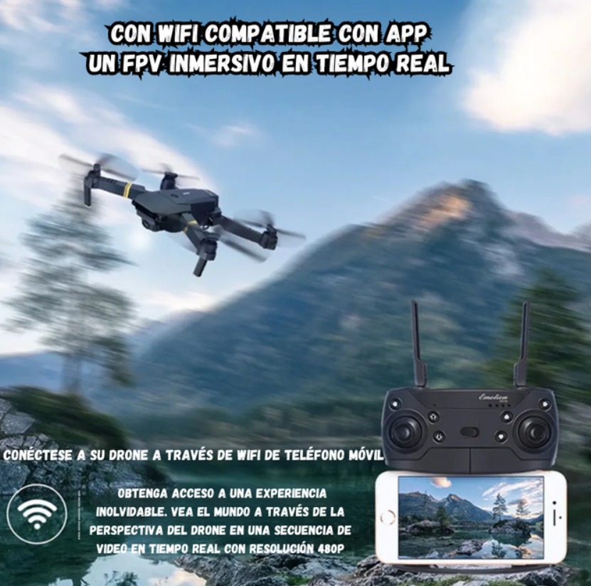 Drone 998 W Plegable Camara HD 720p Wifi Control Remoto