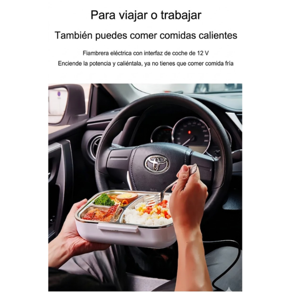 Lonchera Eléctrica Para Carro Y Oficina Porta Comida 110V 12v