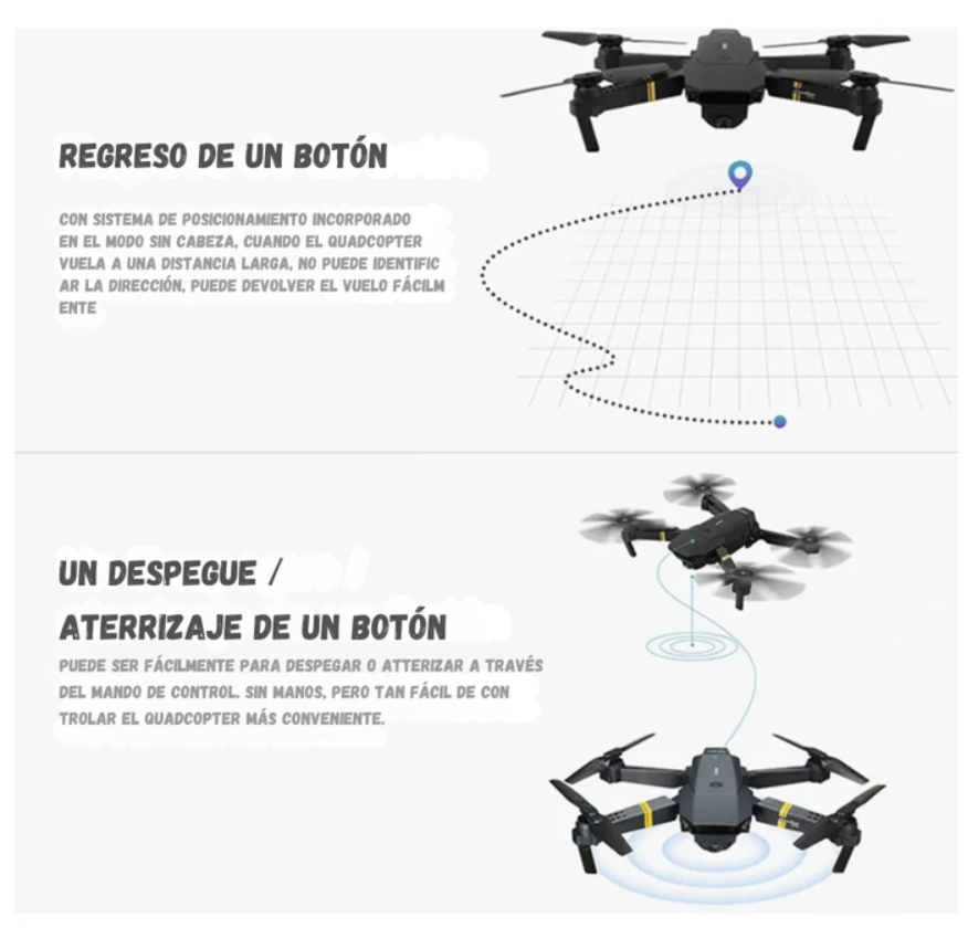 Drone 998 W Plegable Camara HD 720p Wifi Control Remoto
