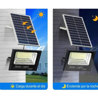 "Reflector Solar Led Jortan 1200w Ip67 Exterior Kit Con Panel 6v Gris Oscuro Blanco Frío "