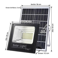 "Reflector Solar Led Jortan 1200w Ip67 Exterior Kit Con Panel 6v Gris Oscuro Blanco Frío "