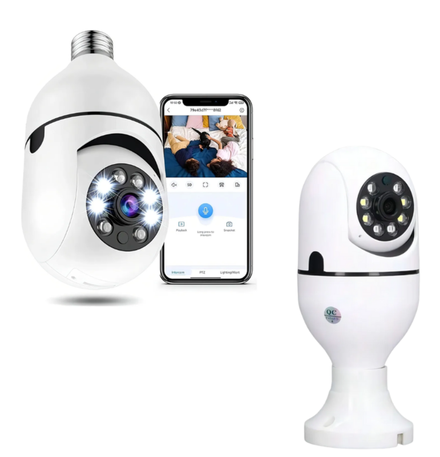 Camara Vigilancia Interior Tipo Bombillo Inteligente Vision Nocturna