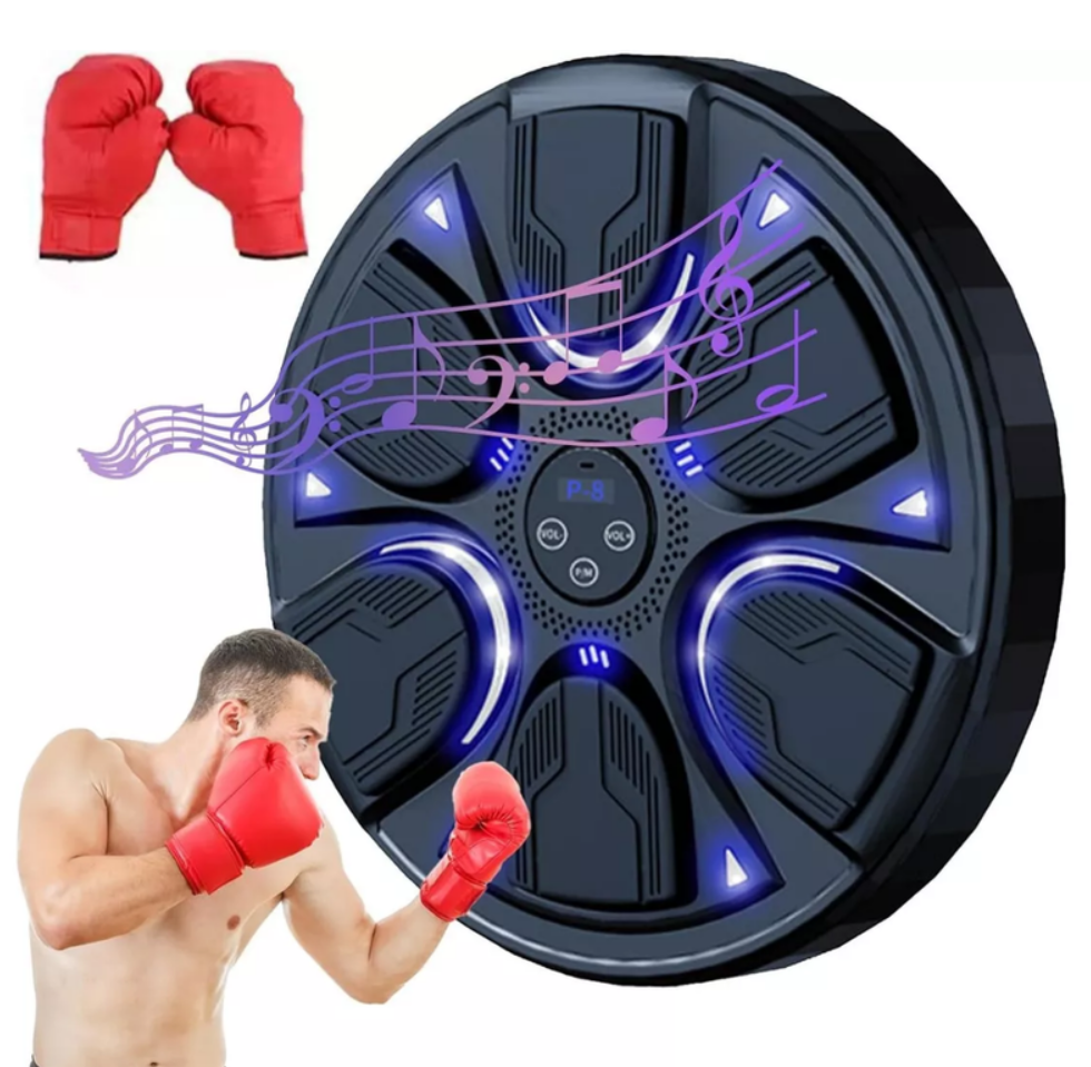 "Máquina De Boxeo Tablero Musical Luz Led Bluetooth + Guantes "