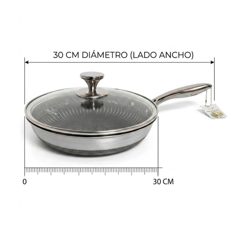 Sartén Renahouse RH24 24cm Acero Inoxidable con Tapa