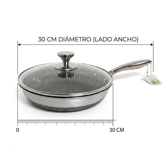 Sartén Renahouse RH24 24cm Acero Inoxidable con Tapa