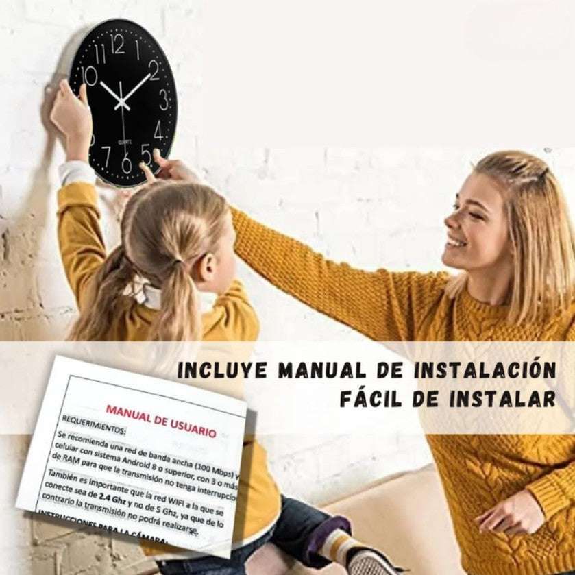 Reloj De Pared Con Cámara Espia WiFi HD Vigilancia Interior