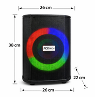 Parlante Bluetooth 8 Pulgadas Recargable Luces Rgb Fm Usb Negro 110v
