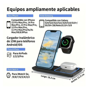 Cargador Inalambrico Para Iphone Apple Watch Y Airpods