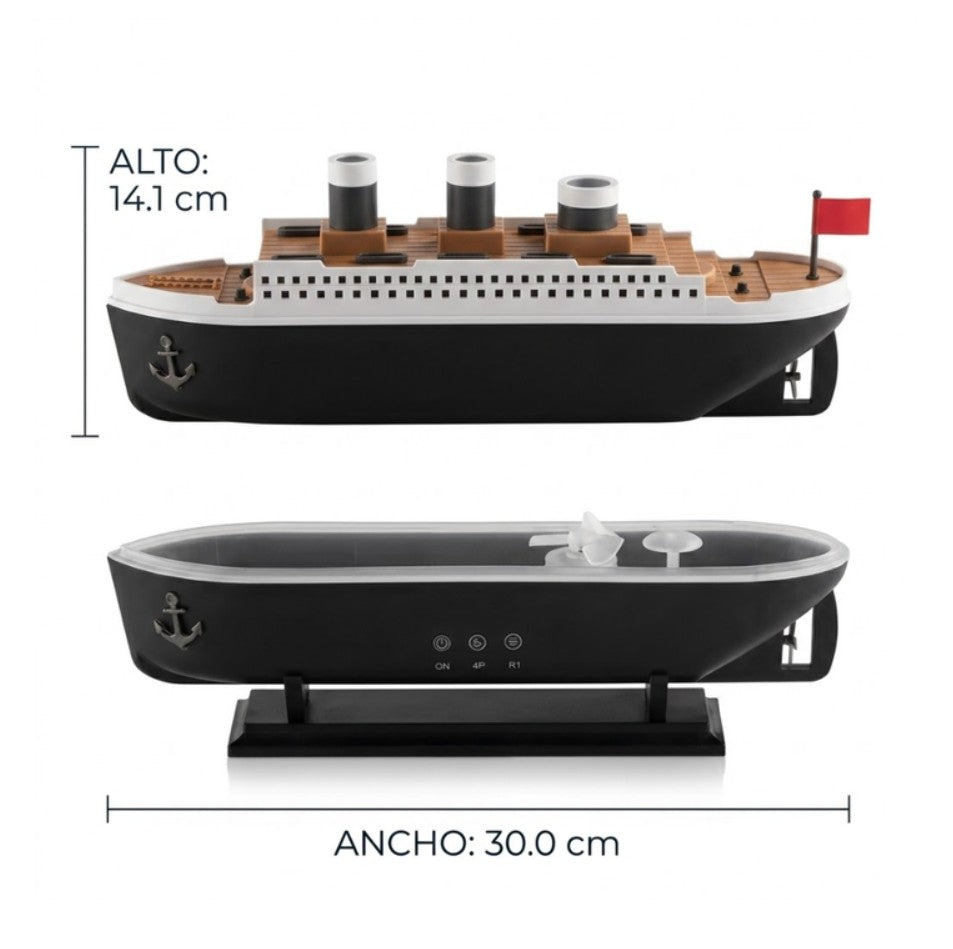 Humidificador Difusor Barco Titanic Led Mas Esencia