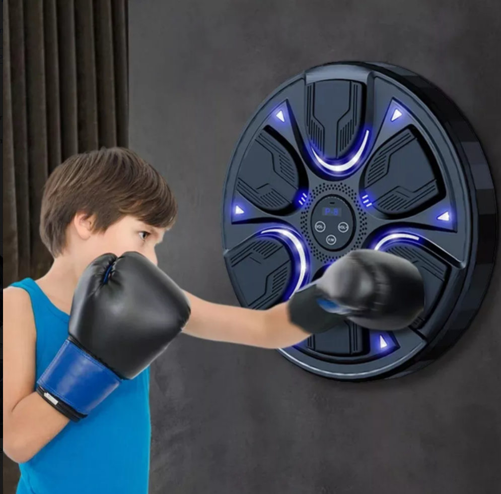 "Máquina De Boxeo Tablero Musical Luz Led Bluetooth + Guantes "