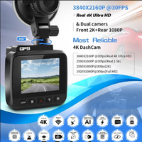 Camara Para Carro Con Gps Wifi Sensor 24/7 2k Pantalla Lcd