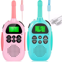 2 Walkie Tokie Niño Y Niña De Largo Alcance Recargables