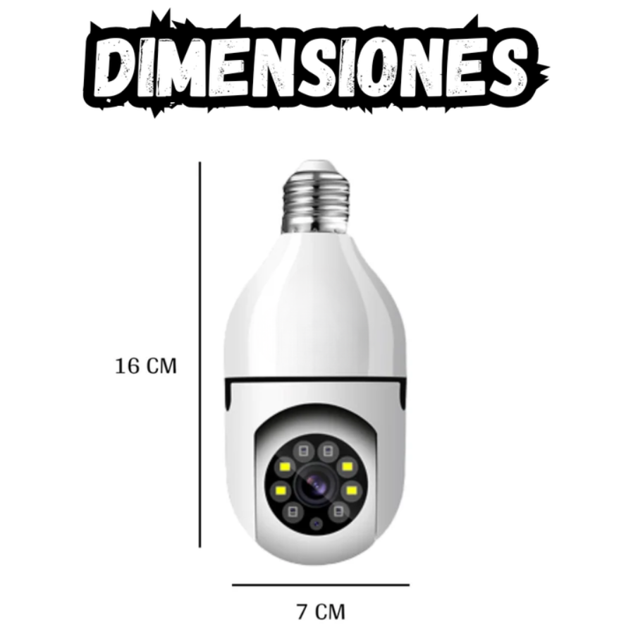 Camara Vigilancia Interior Tipo Bombillo Inteligente Vision Nocturna