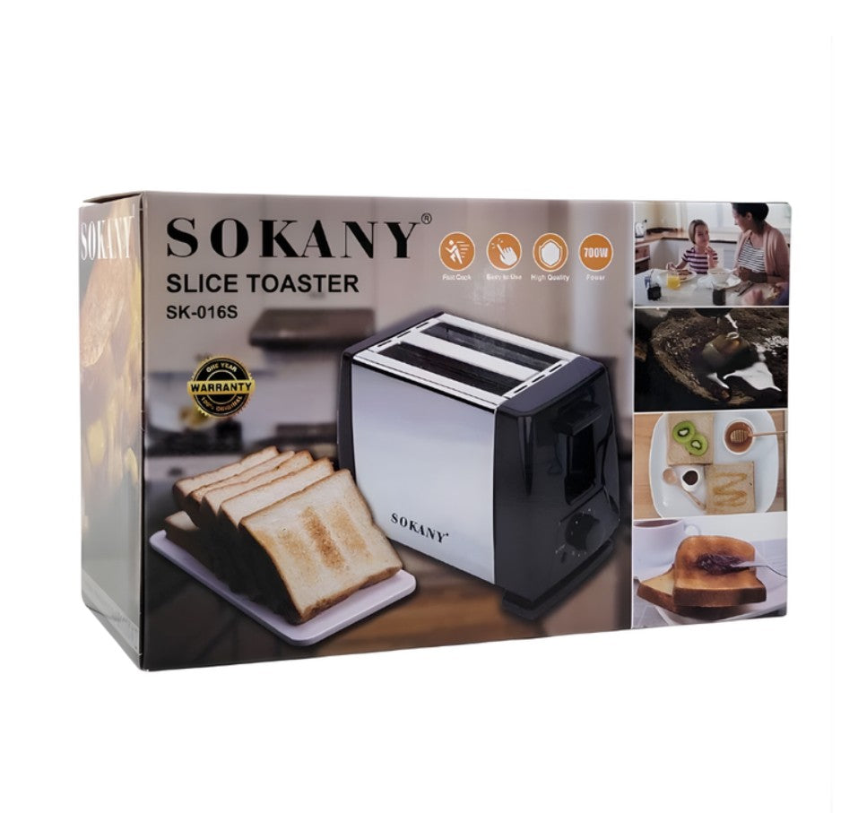 Tostadora Sokany Acero Inoxidable 2 Ranuras 7 Niveles De Tostado
