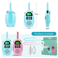 2 Walkie Tokie Niño Y Niña De Largo Alcance Recargables