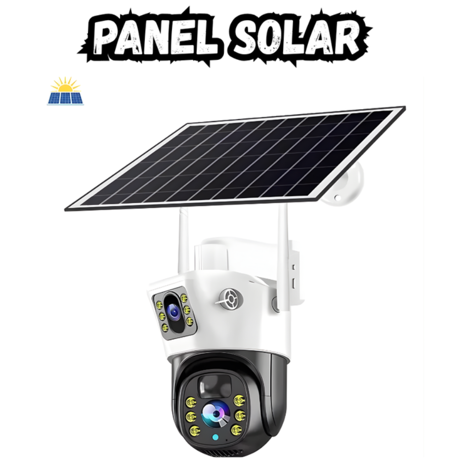 Camara Doble lente Panel Solar Simcard 4g Impermeable
