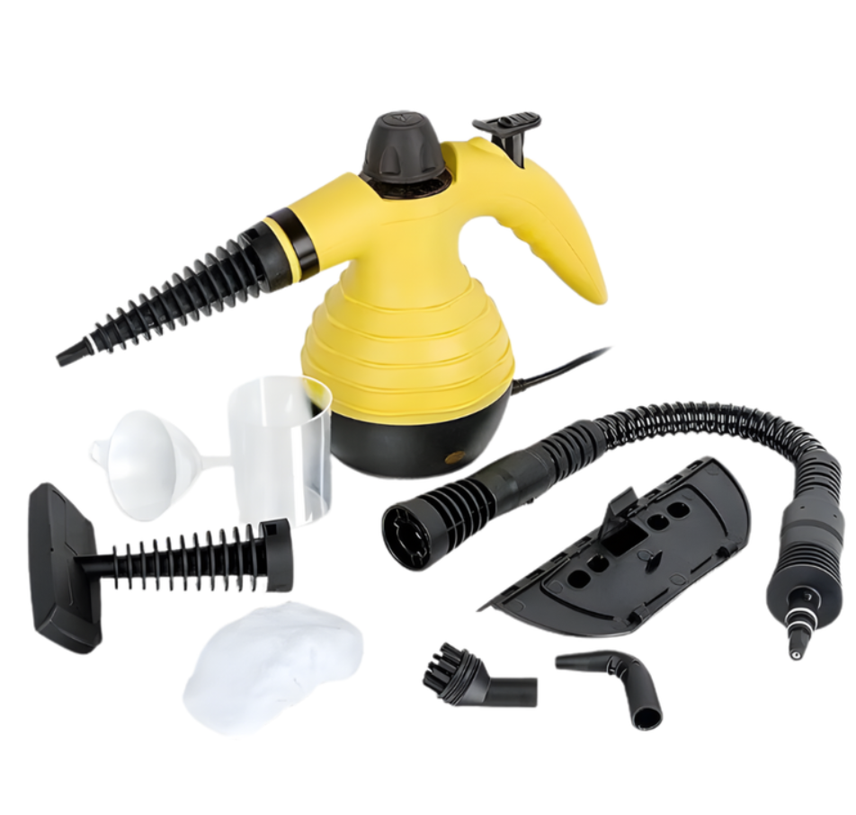 Limpiador A Vapor Portátil Multiusos Con Accesorios Amarillo