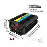 Inversor De Corriente Auto Sda-300w Power Inverter 12v A 110